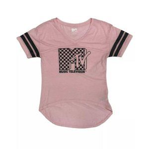 Jr Womens S/S Jersey Tee Shirt MTV OLD SCHOOL LOGO